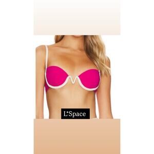 L*Space Pink and White Women's Bikini Top NWT Size Xsmall